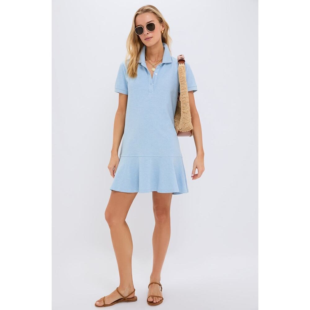 TUCKERNUCK Light Blue Pique May Polo Dress Size L NWT Retail $148 Tuckernuck